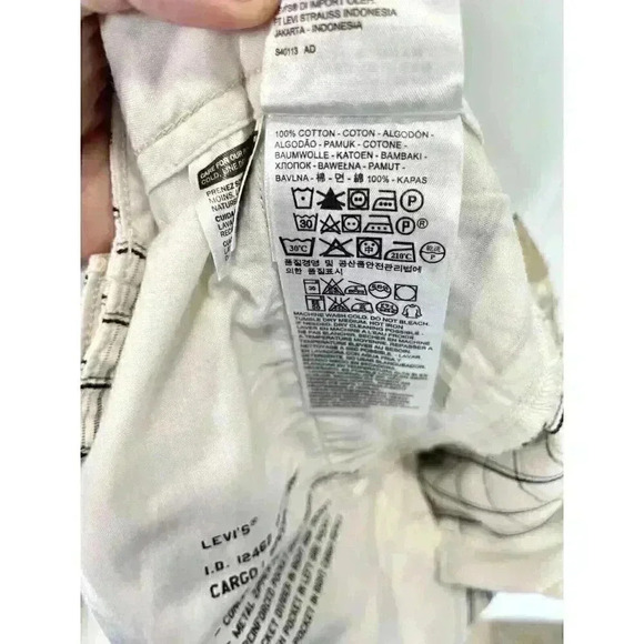 Levis Cargo Shorts Men’s 30 White Black Plaid Relaxed Fit White Tab Cotton NEW - Picture 8 of 12